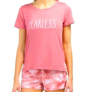 Pink Rae Dunn FEARLESS Pajama Set